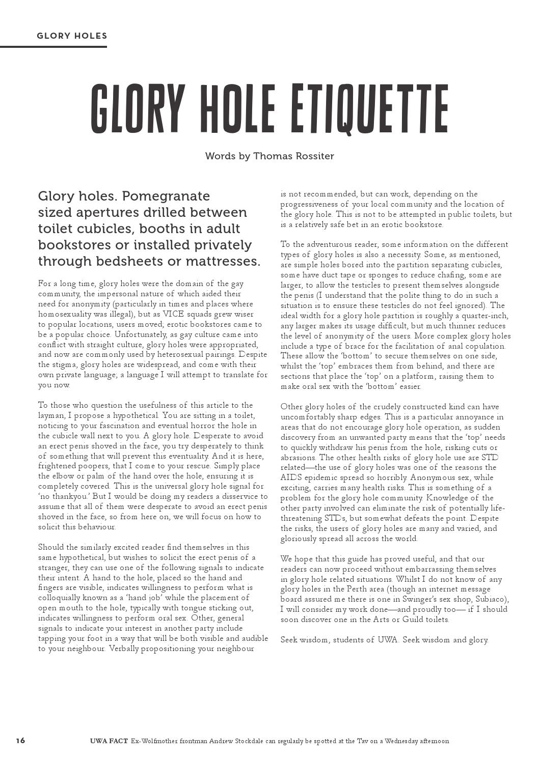 cruise mega recommends Glory Hole Etiquette