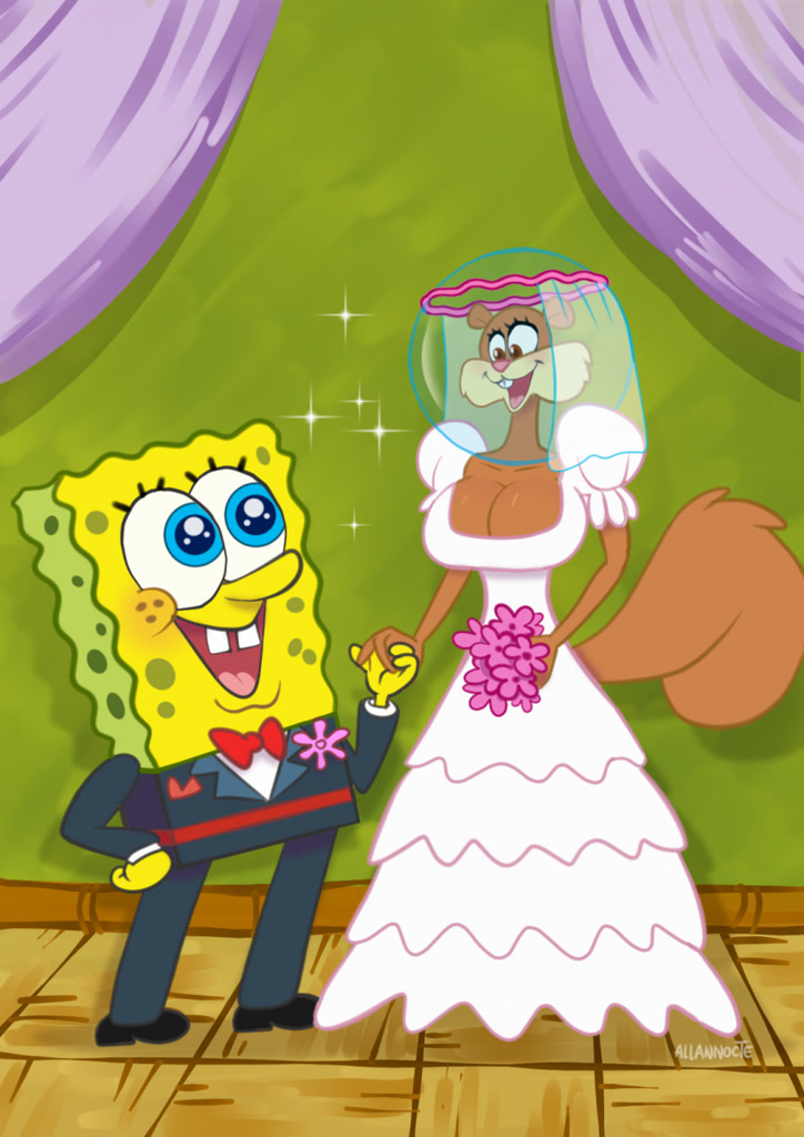 david r bell share spongebob and sandy married photos