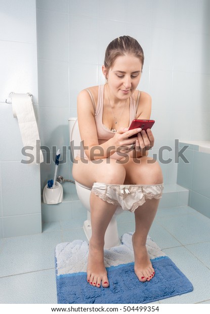 cookie montser add woman sitting on the toilet pictures photo