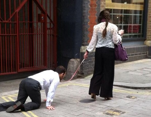 ajibade adetunji add woman on a leash meme photo