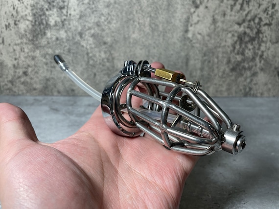 Chastity Device With Catheter spreading porn