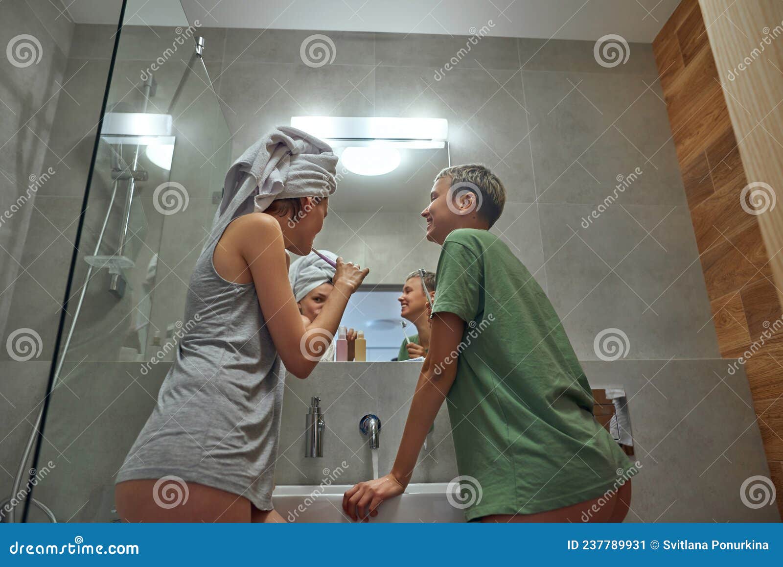 young lesbians in shower