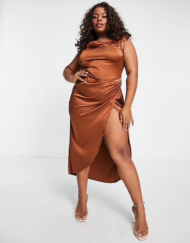 ashley costello recommends brown satin dress plus size pic