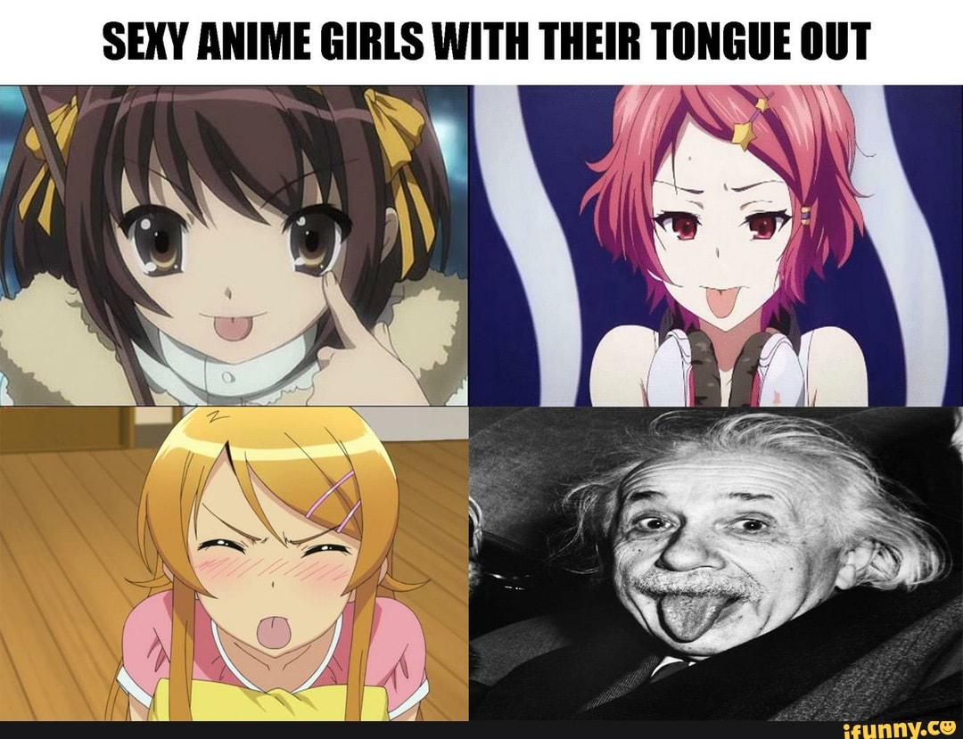 dean rubin add anime girl sticking tongue out meme photo