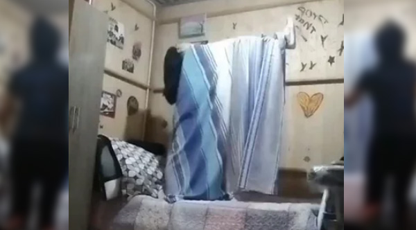 mom walks in on daughter