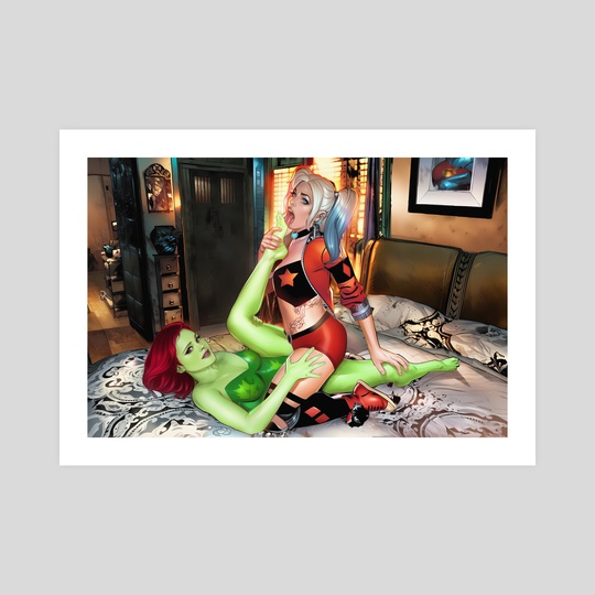 abigail drake add harley quinn x poison ivy art photo