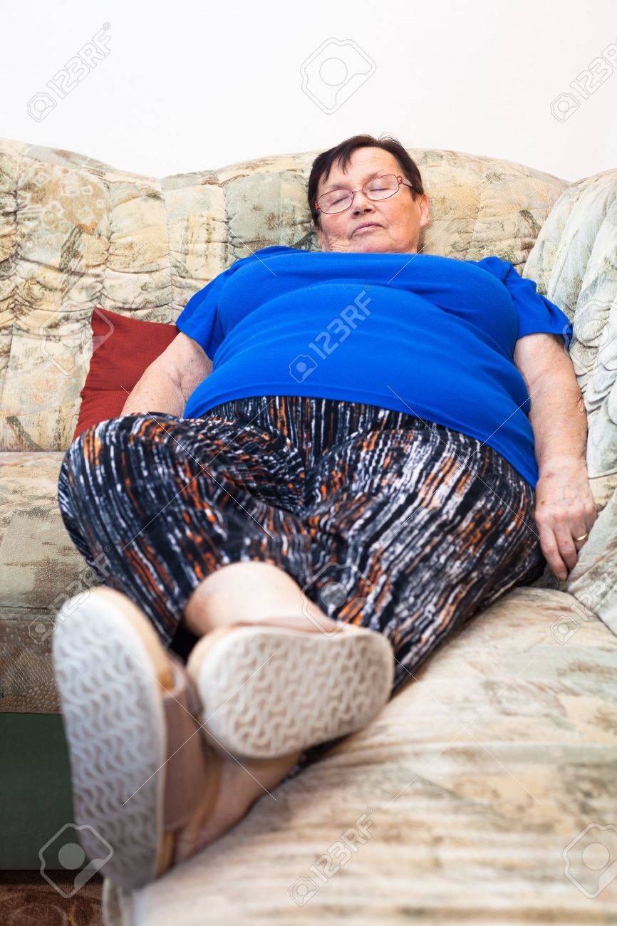 fat woman on couch