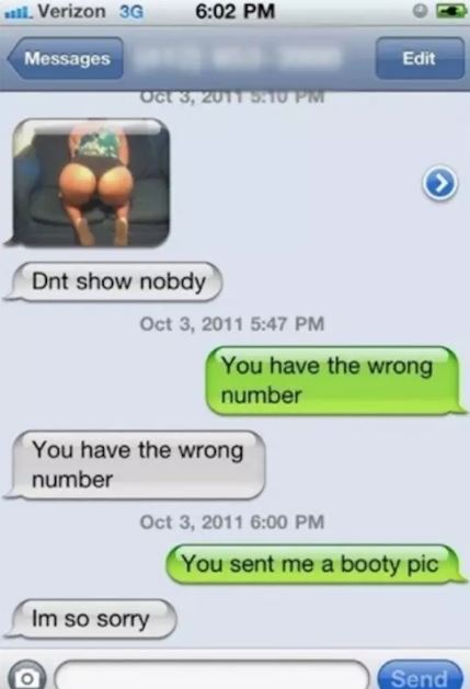 sexting pics sent to wrong number