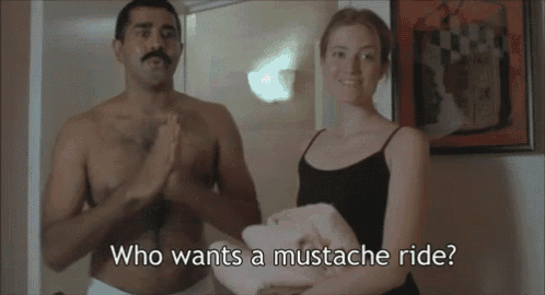 brianne webster recommends mustache ride meme pic