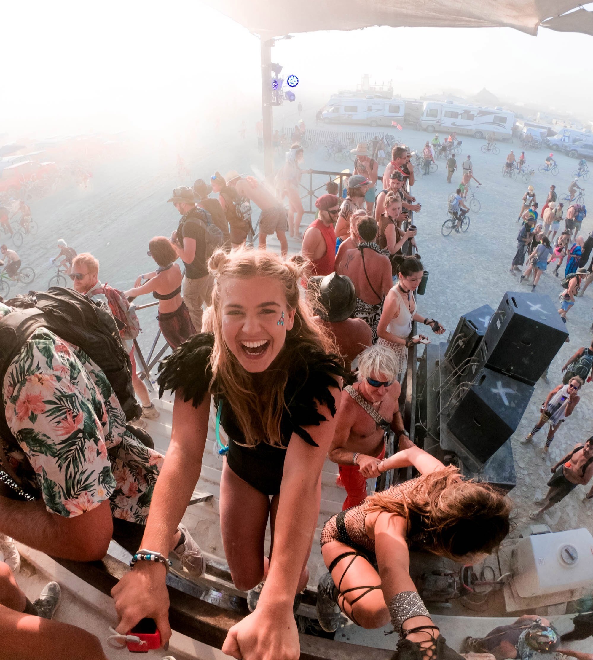 claude bouvier add topless at burning man photo