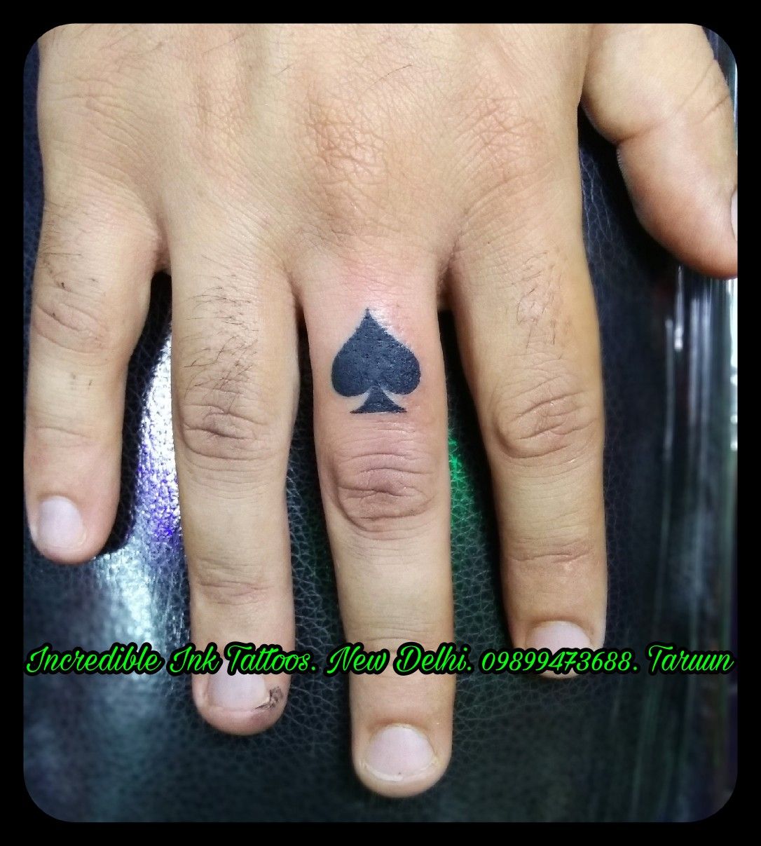 ace of spades finger tattoo