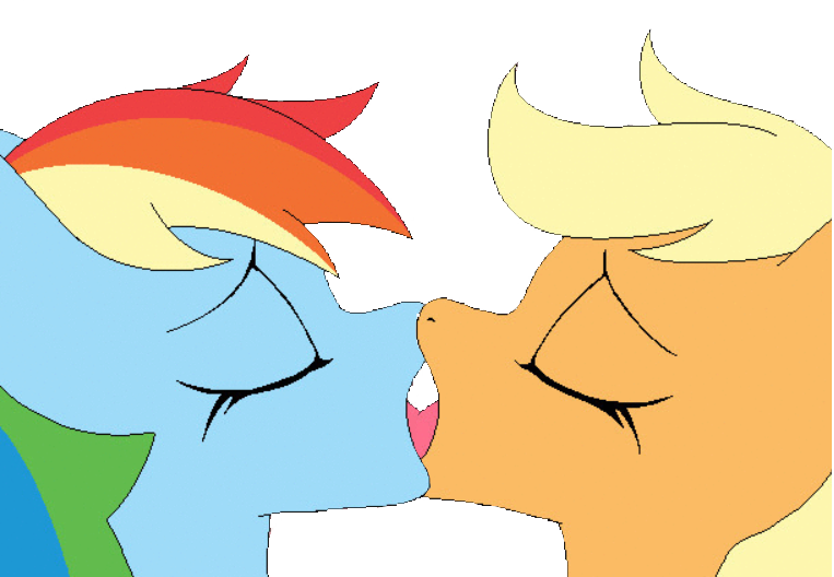 rainbow dash kisses applejack