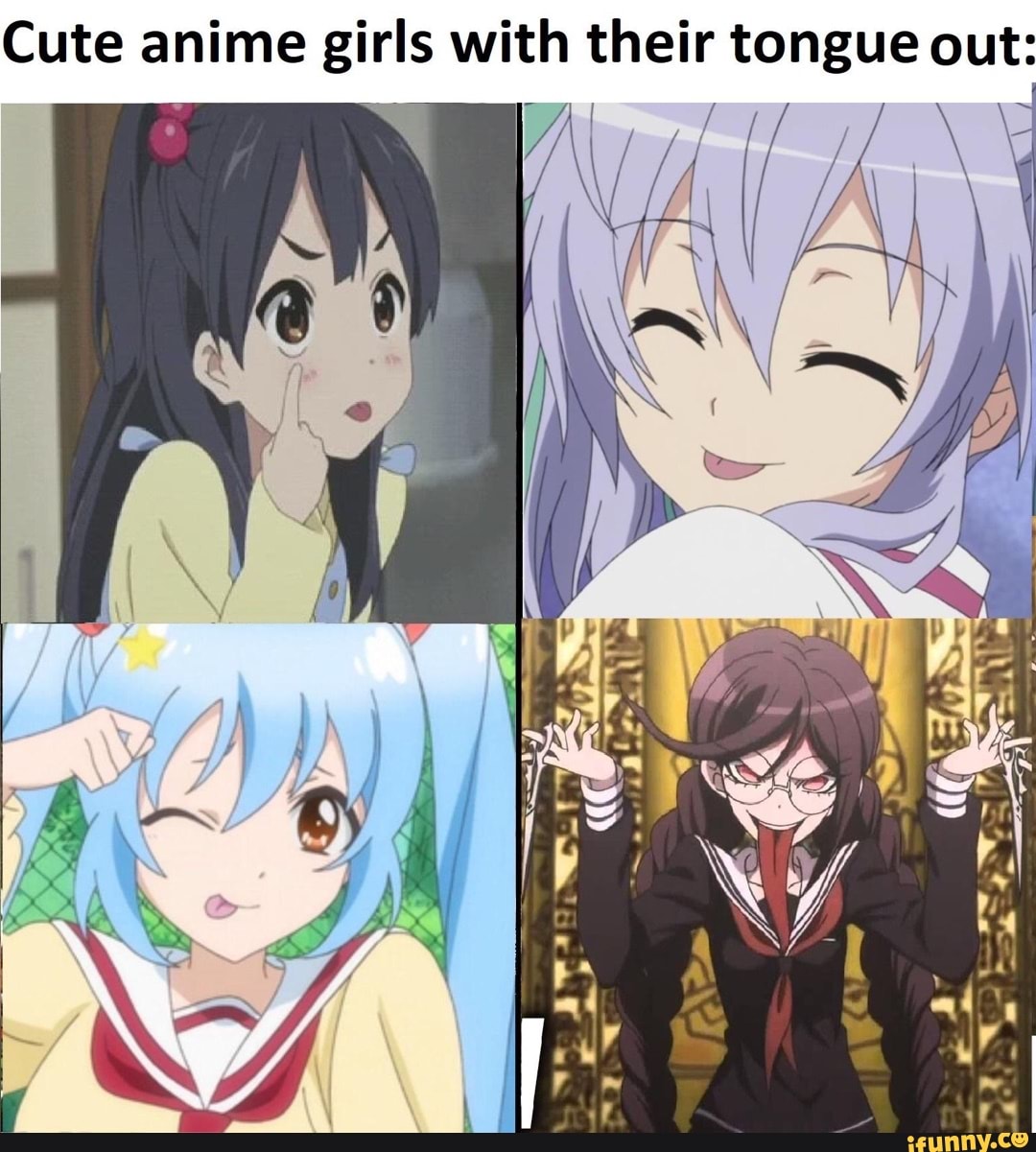 Best of Anime girl sticking tongue out meme