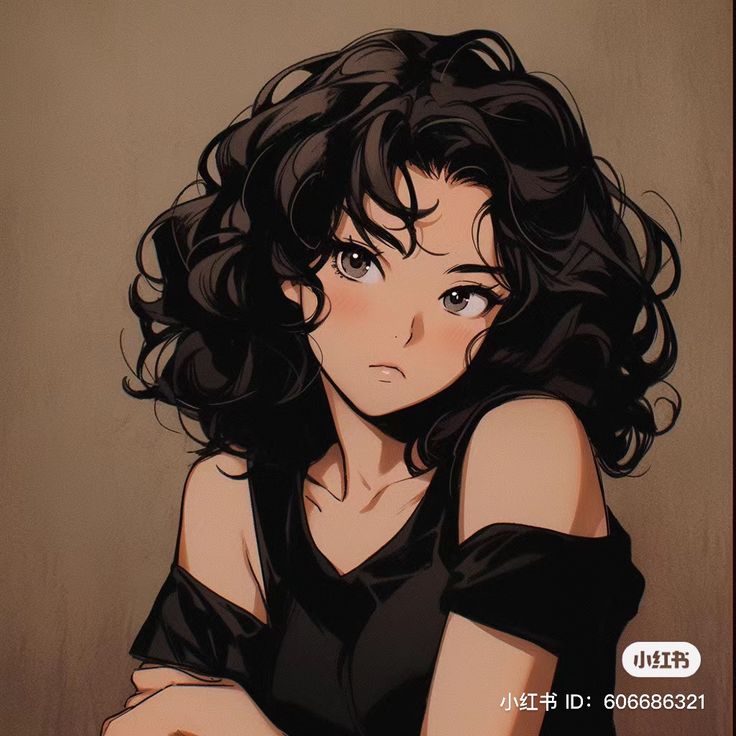 anime female curly hair