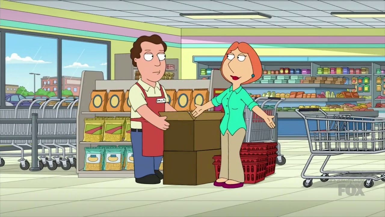 bean lai add photo family guy lois groceries