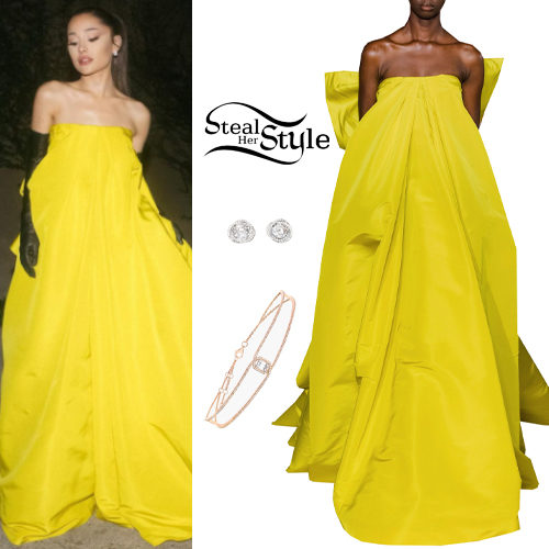 ann nicole add photo ariana grande yellow dress