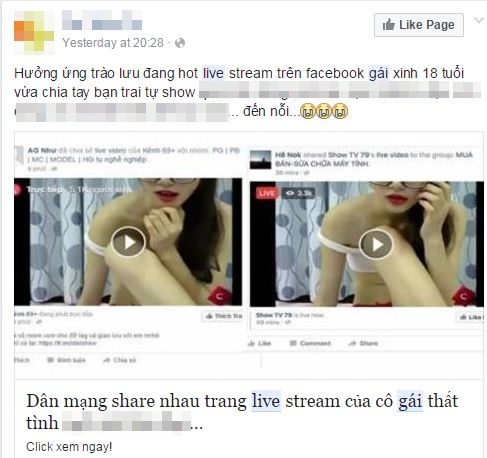 facebook live stream sex