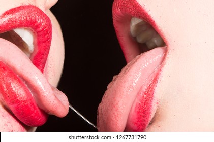 Black Girls Spit Kissing actions explicit