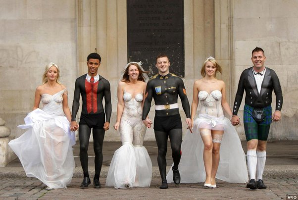 daniel h wang recommends body paint wedding dresses that hide nothing at all pic