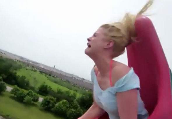 boobs fall out on roller coaster