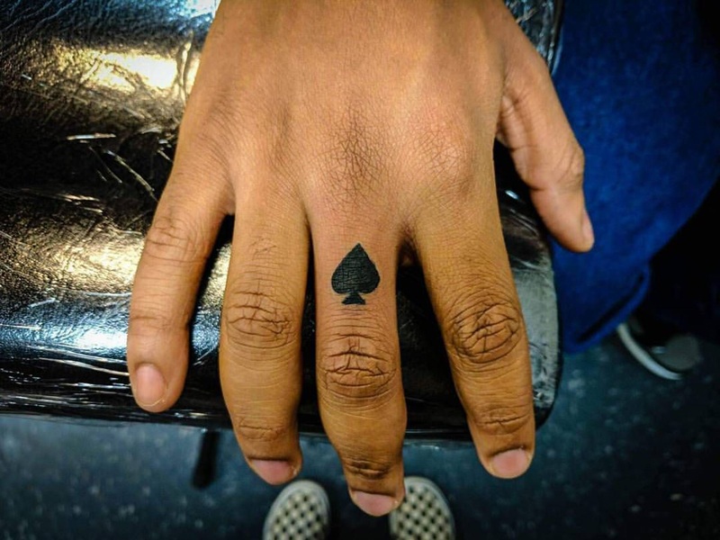Best of Ace of spades finger tattoo