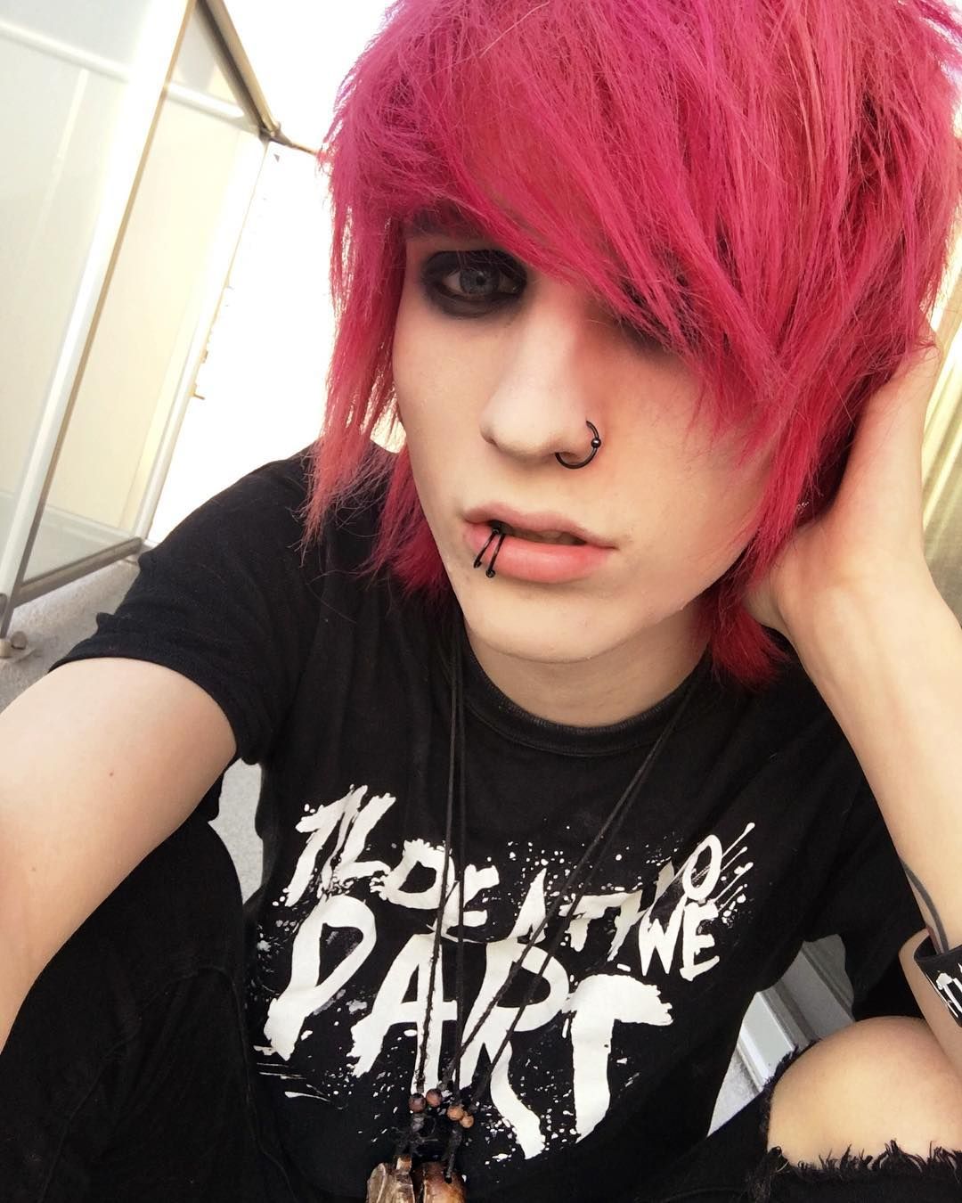 Emo Boy Pink Hair feet soles