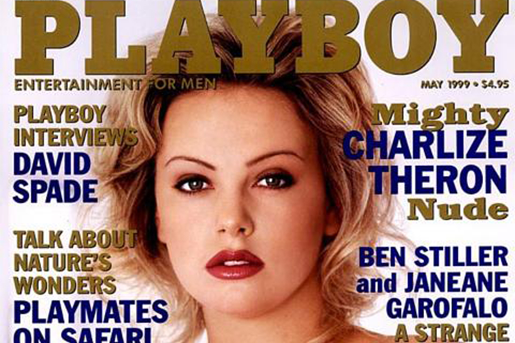 denver collins add photo charlize theron playboy may 1999
