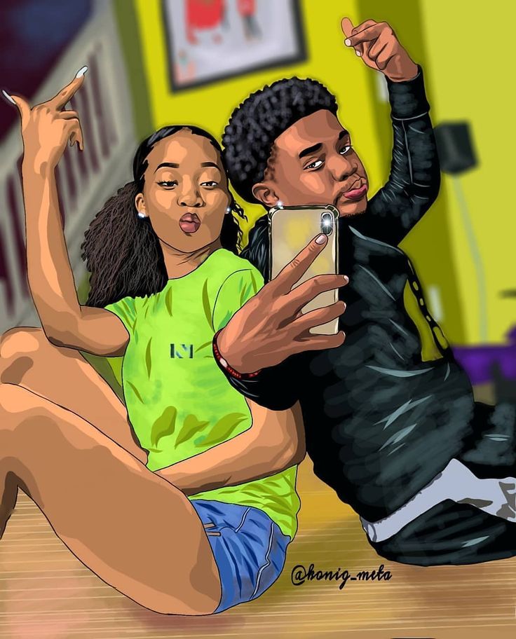 Best of Cute black cartoon couples