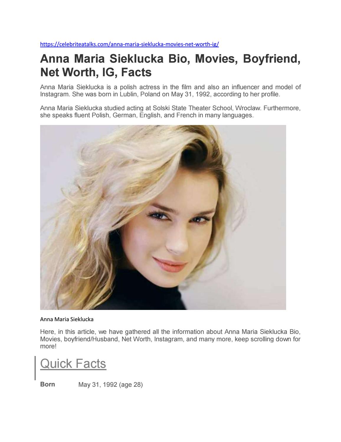 beau beggs recommends Anna Maria Sieklucka Instagram