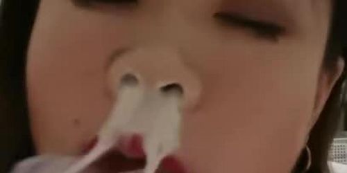 daniel hester recommends deepthroat cum out nose pic