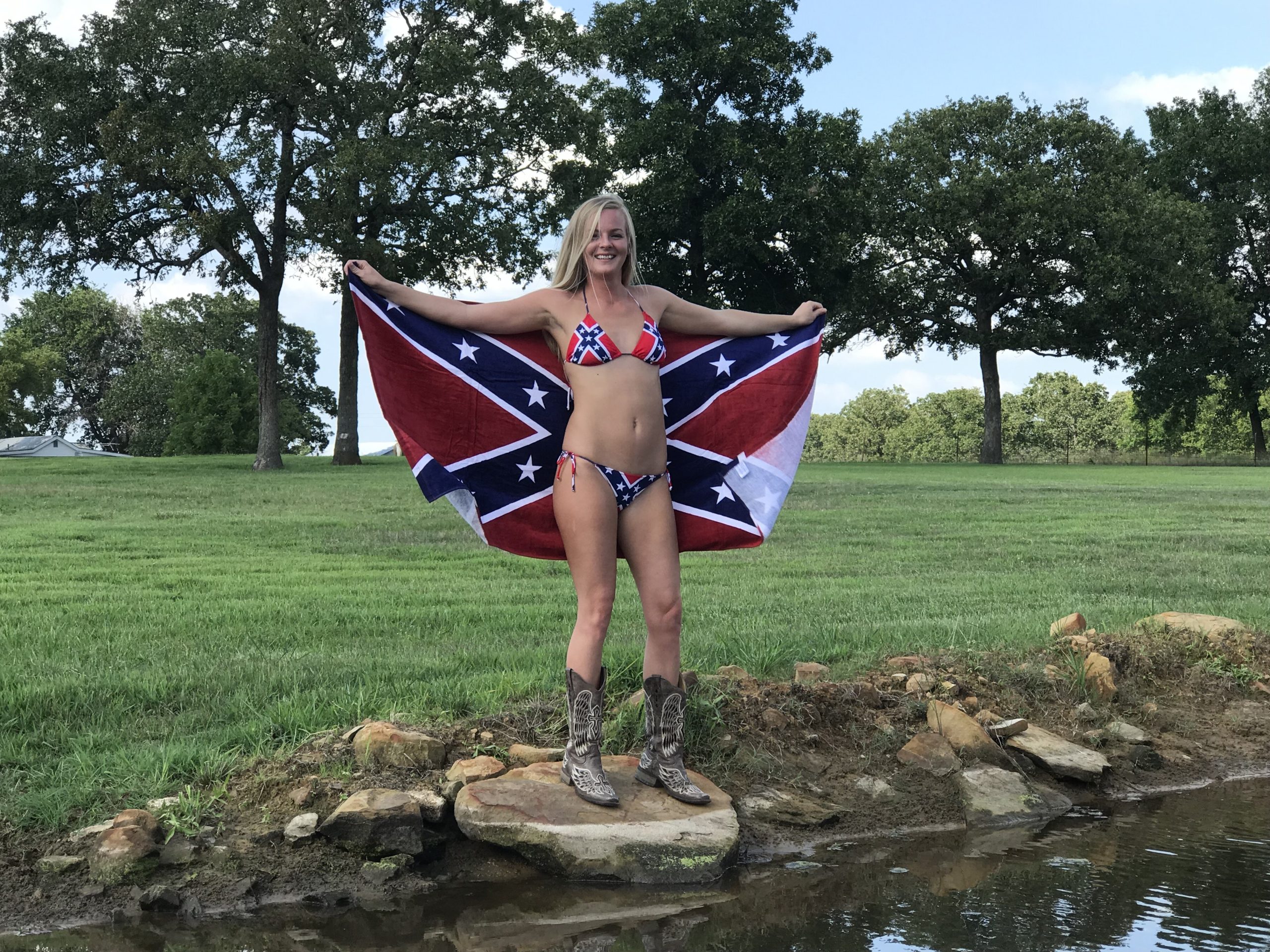 Best of Girl in rebel flag bikini