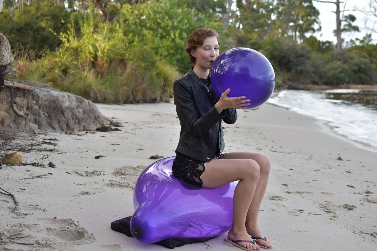 chad kingsley add photo girl sits on balloons