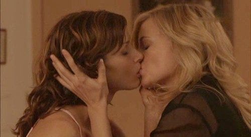 Heather Graham Lesbian Kiss clothed unclothed