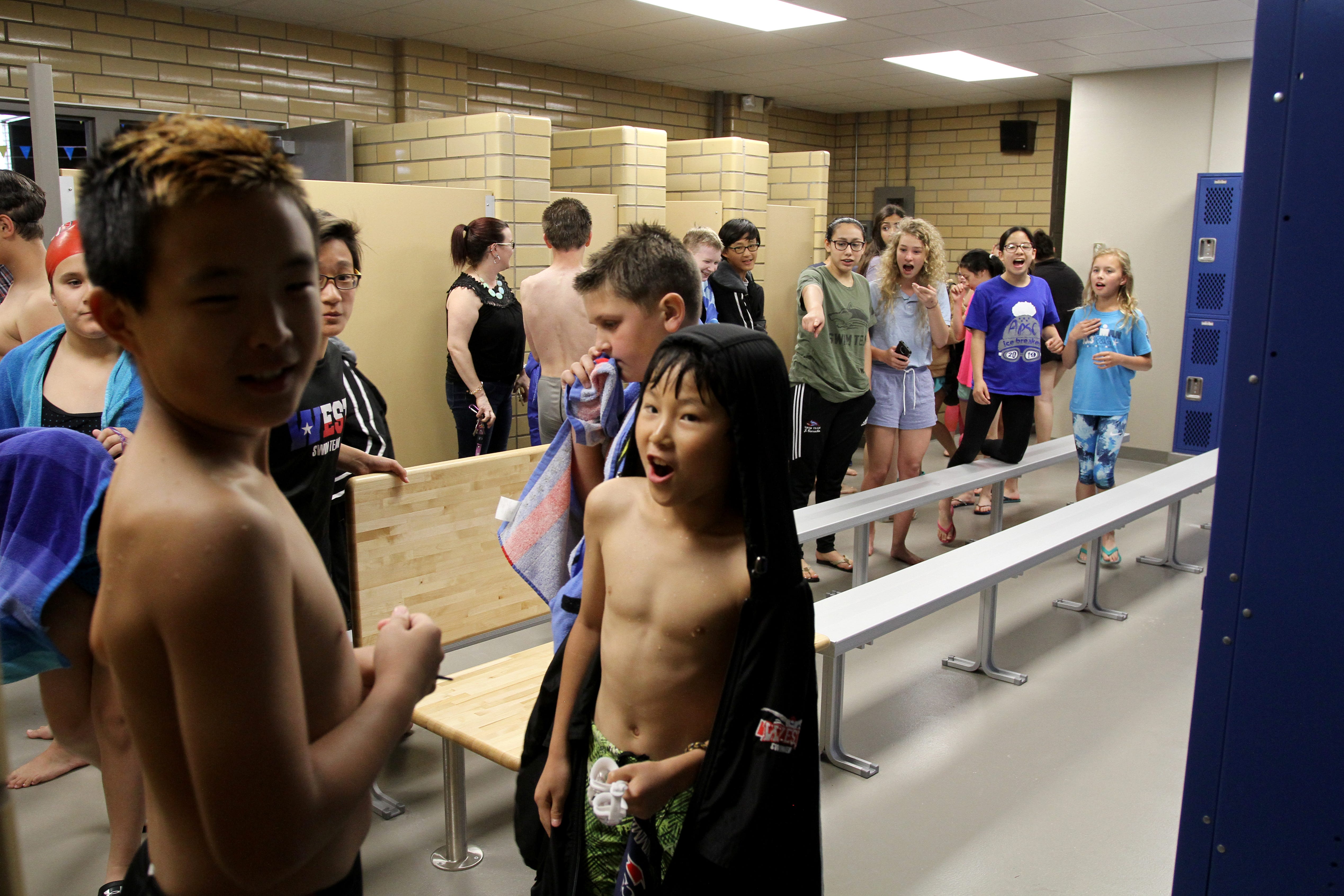 inside girls changing room