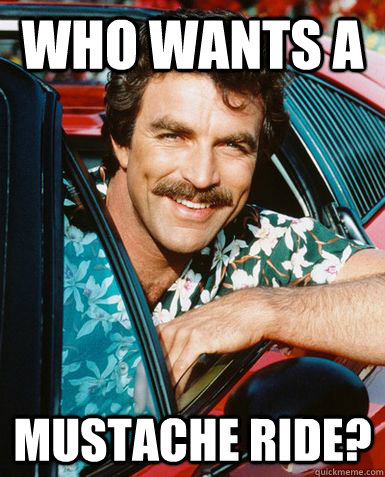 chris passiglia add mustache ride meme photo