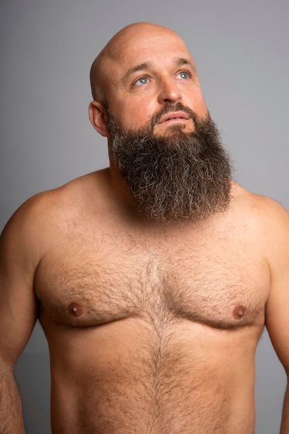 nude men with hairy chests