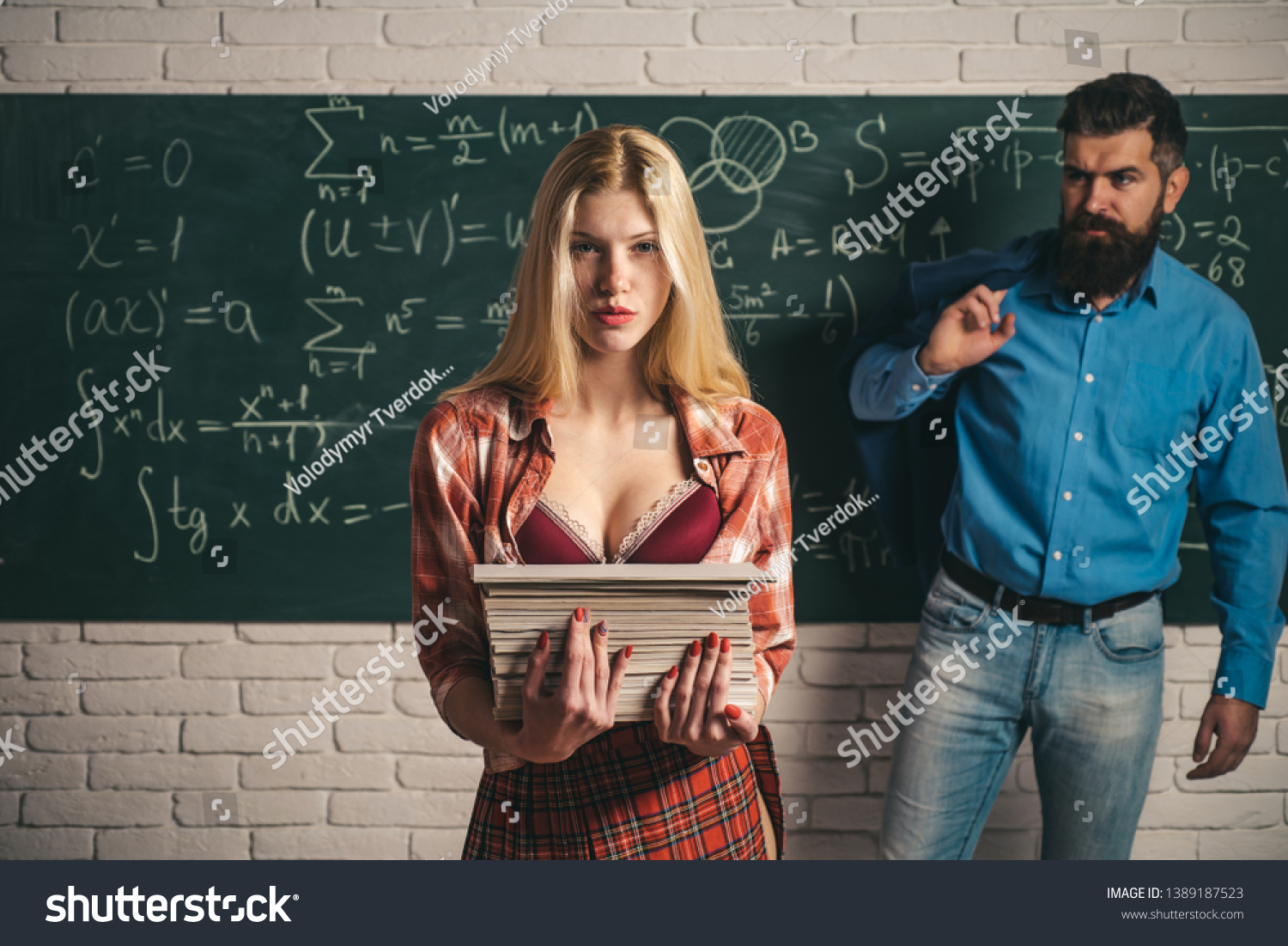 sexy teacher in classroom