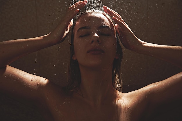 sexy woman taking a shower