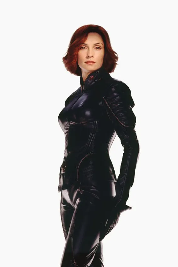 connie crist add skin tight leather suit photo
