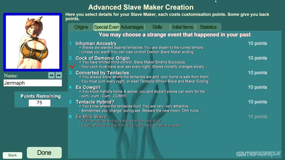 barry brownlee recommends Slave Maker Flash Game