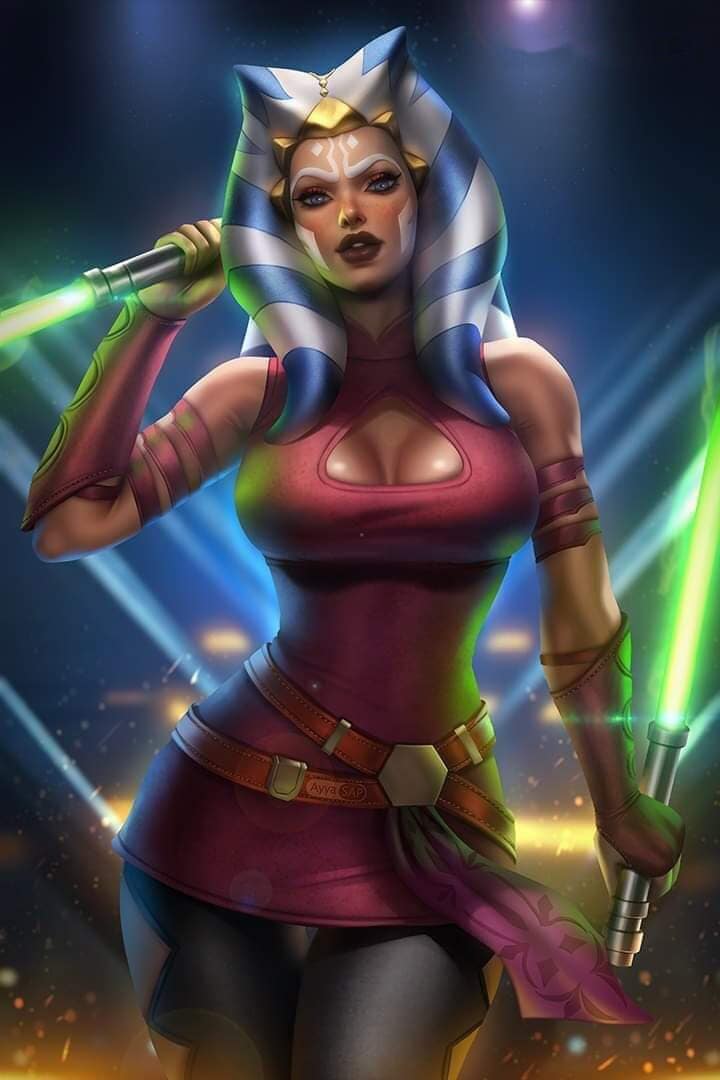 Star Wars Ahsoka Tano Sexy latina threesome