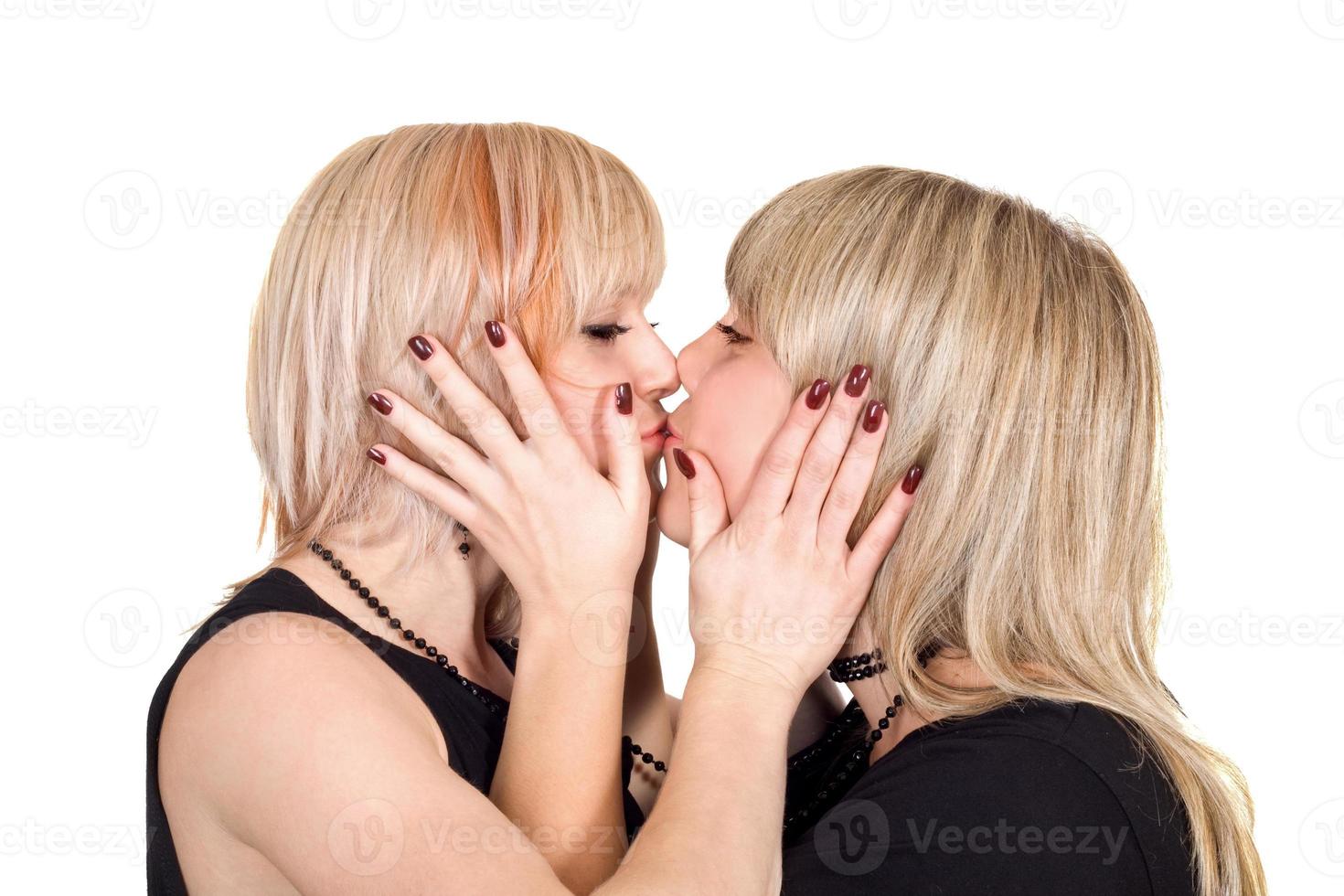 two blondes make out