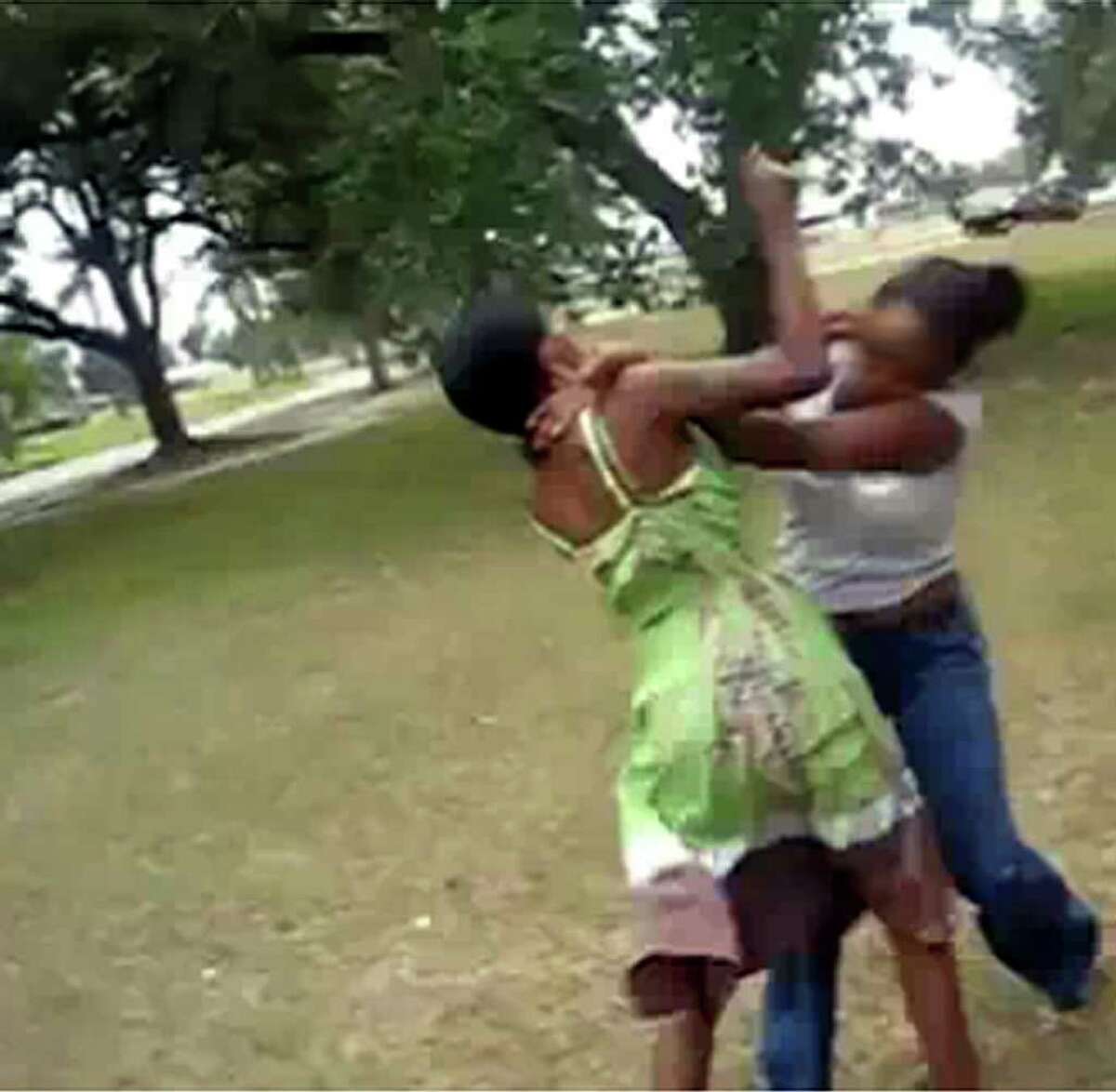 Best of Two women fighting in the backyard